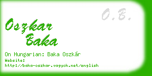 oszkar baka business card