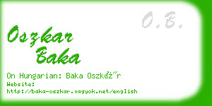 oszkar baka business card